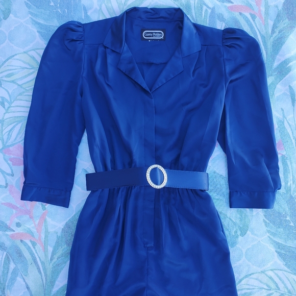 Vintage 80's Blue Business Jumpsuit One Piece (Petite Short Fit) - Picture 2 of 15